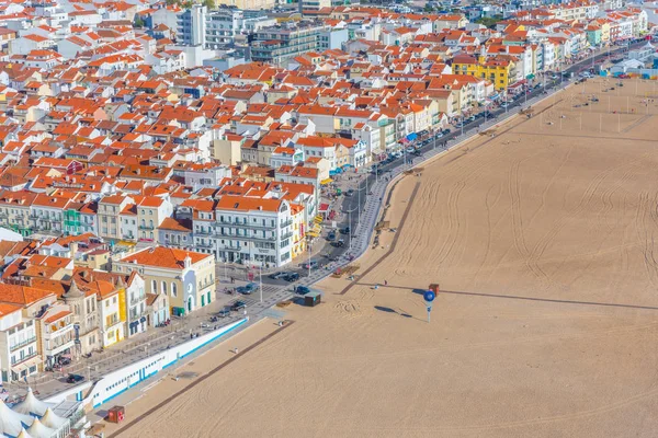 Aerial view of Portuguese seaside town Nazare — Stock Photo, Image