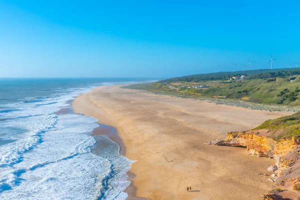Flygfoto över norra stranden i Nazare, Portugal — Stockfoto