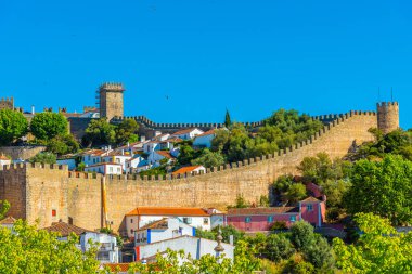 Portekiz 'deki Obidos şatosunun manzarası