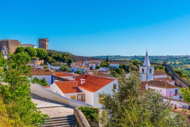 Portekiz 'deki Obidos şatosunun manzarası