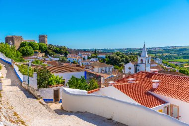 Portekiz 'deki Obidos şatosunun manzarası