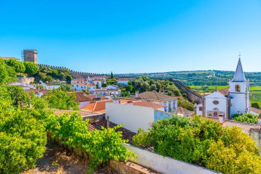 Portekiz 'deki Obidos şatosunun manzarası