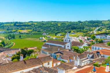 Portekiz 'deki Obidos şatosunun manzarası