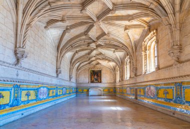 Belem, L 'deki Mosteiro dos Jeronimos manastırının atari salonu.