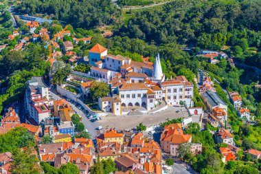 Portekiz, Sintra 'daki ulusal sarayın hava görüntüsü