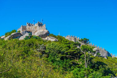 Portekiz, Sintra 'daki bozkır şatosunun manzarası