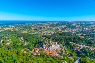 Portekiz, Sintra 'daki ulusal sarayın hava görüntüsü