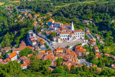 Portekiz, Sintra 'daki ulusal sarayın hava görüntüsü