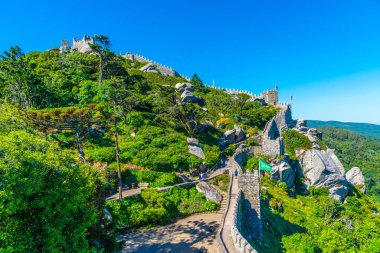 Portekiz, Sintra 'daki bozkır şatosunun manzarası