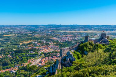Portekiz, Sintra 'daki bozkır şatosunun manzarası