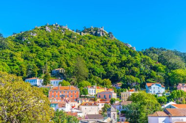 Portekiz, Sintra 'daki bozkır şatosunun manzarası