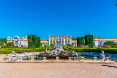 Lizbon, Portekiz 'deki Queluz Ulusal Sarayı manzarası