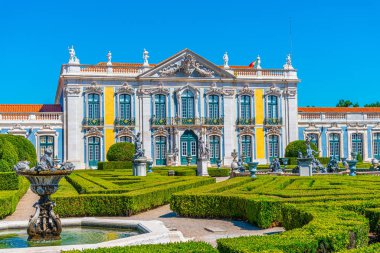 Lizbon, Portekiz 'deki Queluz Ulusal Sarayı manzarası