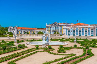 View of the national palace of Queluz in Lisbon, Portugal clipart