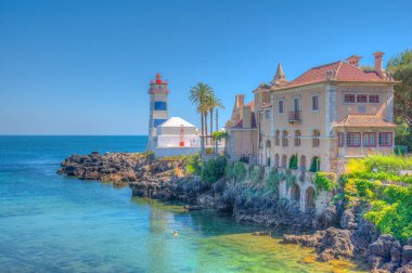 Portekiz 'in Cascais kentindeki Santa Marta deniz feneri müzesi
