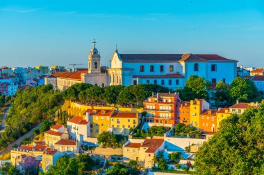 Graca bakış açısıyla Lizbon 'un havadan görünüşü, Portekiz