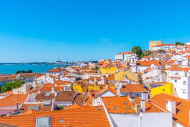 Lizbon, Portekiz 'deki Alfama bölgesinin hava görüntüsü