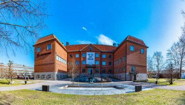 Gavle, İsveç, 22 Nisan 2019: Gavle, İsveç 'teki bölgesel müzenin görüntüsü