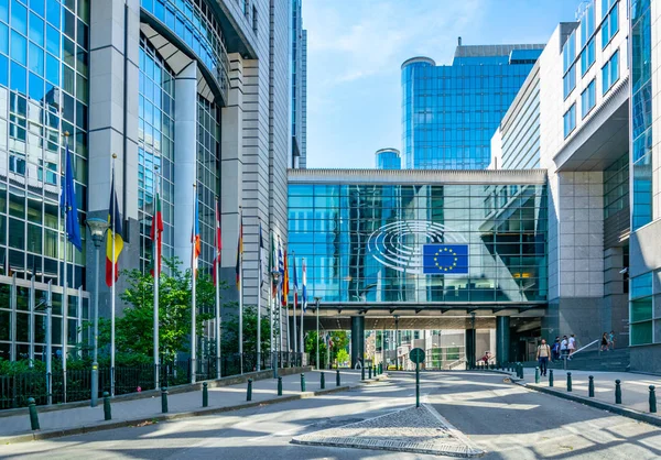 BRUXELLES, BELGIQUE, 4 AOÛT 2018 : Construction du Parlement européen — Photo