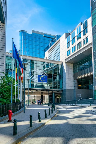 BRUXELLES, BELGIQUE, 4 AOÛT 2018 : Construction du Parlement européen — Photo