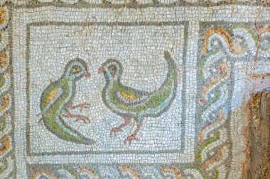 Filibe, Bulgaristan, 24 Haziran 2018: Güzel taş mozaikler