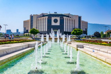 Sofya, Bulgaristan, 2 Eylül 2018: Ulusal sarayın manzarası 