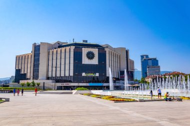 Sofya, Bulgaristan, 2 Eylül 2018: Ulusal sarayın manzarası 
