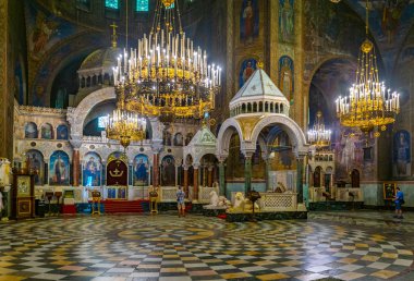 Sofya, Bulgaristan, 2 Eylül 2018: Katedralin İçi