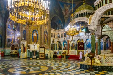 Sofya, Bulgaristan, 2 Eylül 2018: Katedralin İçi