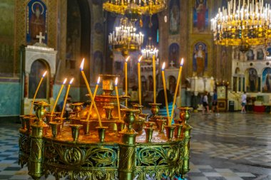 Sofya, Bulgaristan, 2 Eylül 2018: Katedralin İçi