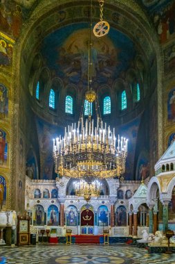 Sofya, Bulgaristan, 2 Eylül 2018: Katedralin İçi