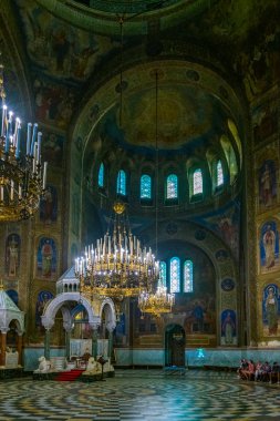 Sofya, Bulgaristan, 2 Eylül 2018: Katedralin İçi