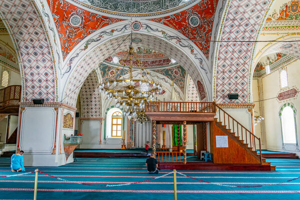 PLOVDIV, BULGARIA, JUNE 24, 2018: Interior of mosque in Plovdiv,
