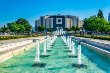 Sofya, Bulgaristan, 2 Eylül 2018: Fron 'da güzel bir çeşme