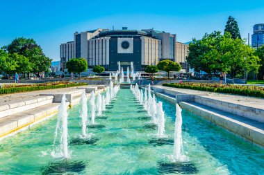 Sofya, Bulgaristan, 2 Eylül 2018: Fron 'da güzel bir çeşme