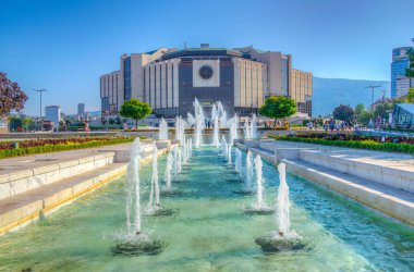 Sofya, Bulgaristan, 2 Eylül 2018: Fron 'da güzel bir çeşme