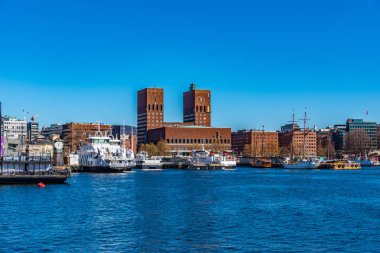 Oslo, Norveç, 15 Nisan 2019: Oslo 'daki belediye binası