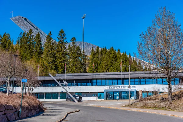 stock image OSLO, NORWAY, APRIL 15, 2019: Holmenkollen ski jumping stadium a