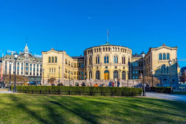 Oslo, Norway, April 15, 2019: View of the norwegian Parliament i — стокове фото