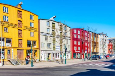 Trondheim, Norveç, 15 Nisan 2019: Trondh 'da trafik
