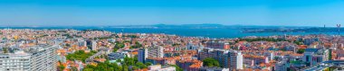 Lizbon, Portekiz, 1 Haziran 2019: Lizbon 'a Amoreiras' ın bakış açısı, Portekiz 