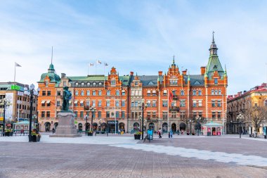 Sundsvall, İsveç, 18 Nisan 2019: Stora Torget Meydanı