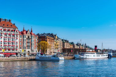 Stockholm, İsveç, 20 Nisan 2019 Stockholm Rıhtımı 