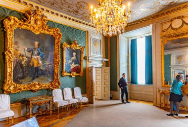 Stockholm, İsveç, 21 Nisan 2019: Güzel dekore edilmiş oda