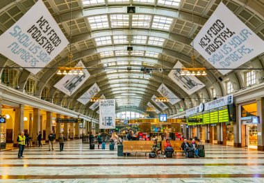 Stockholm, İsveç, 22 Nisan 2019: Merkez Trenin İçi