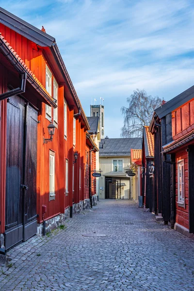 Västerås, 19 april 2019: Timmerbyggnader i Gamla stan — Stockfoto