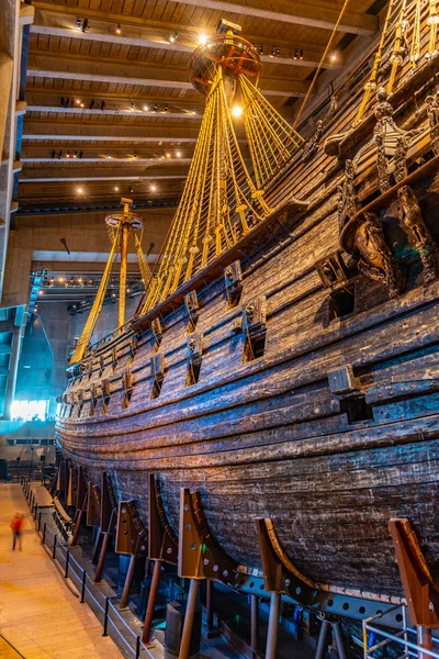 STOCKHOLM, SUÉCIA, 20 de abril de 2019: Grande navio Vasa restaurado é — Fotografia de Stock