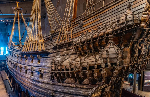 STOCKHOLM, SWEDEN, APRIL 20, 2019: Large restorated Vasa ship is — Stock Photo, Image