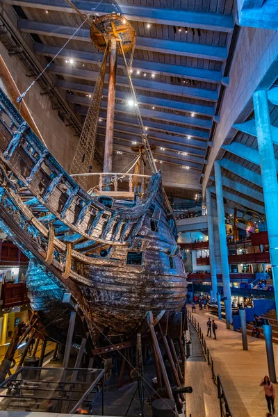 STOCCOLMA, SVEZIA, 20 APRILE 2019: Grande nave Vasa restaurata è — Foto Stock