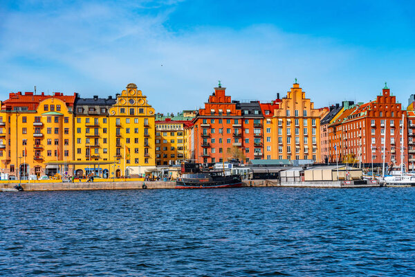 STOCKHOLM, SWEDEN, APRIL 21, 2019: Waterfront of Kungsholmen isl